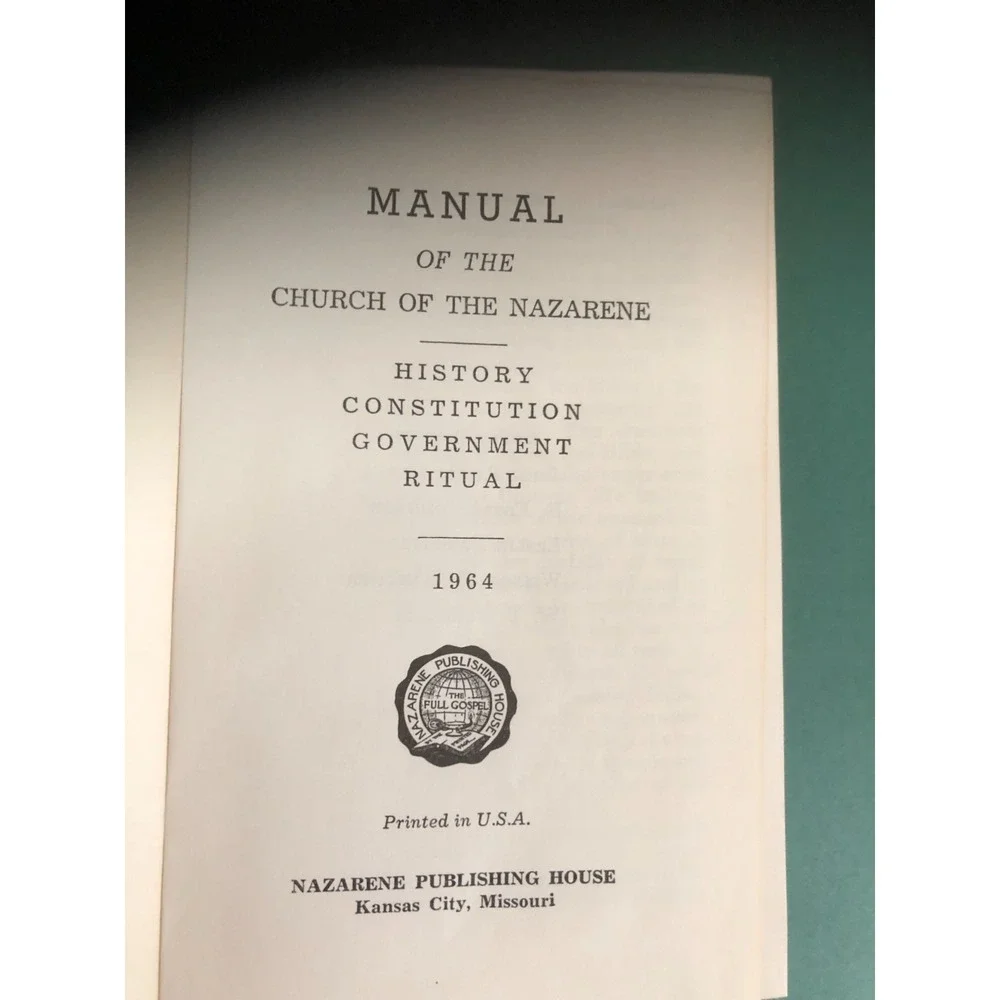 1964 Manual, Church of the Nazarene Vintage 60s Religious Christian Text